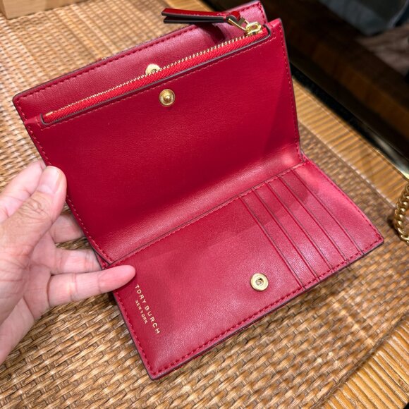 Best Price‼️Tory Burch Willa Medium Wallet 169924 Berry $270 - Picture 5 of 8
